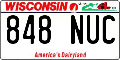 WI license plate 848NUC