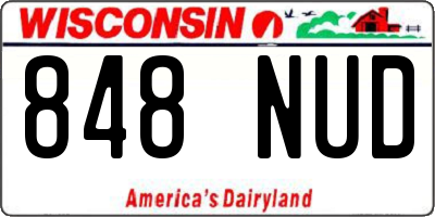 WI license plate 848NUD