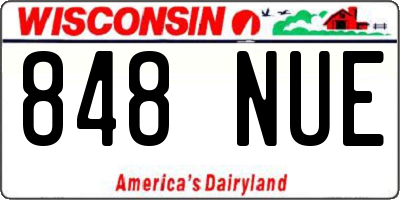 WI license plate 848NUE