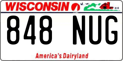 WI license plate 848NUG