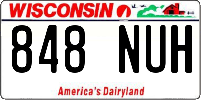WI license plate 848NUH