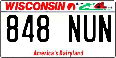 WI license plate 848NUN