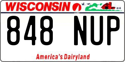 WI license plate 848NUP