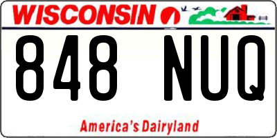 WI license plate 848NUQ