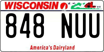 WI license plate 848NUU