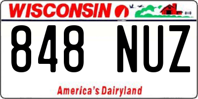 WI license plate 848NUZ