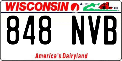 WI license plate 848NVB