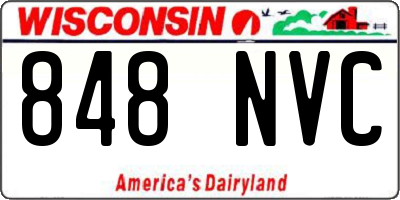 WI license plate 848NVC