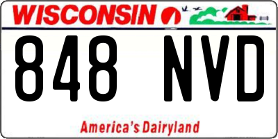 WI license plate 848NVD