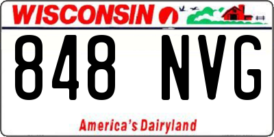 WI license plate 848NVG