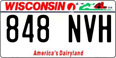 WI license plate 848NVH