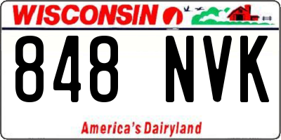 WI license plate 848NVK