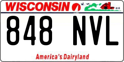 WI license plate 848NVL