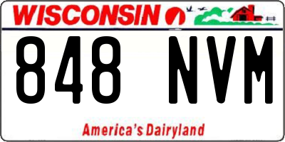 WI license plate 848NVM