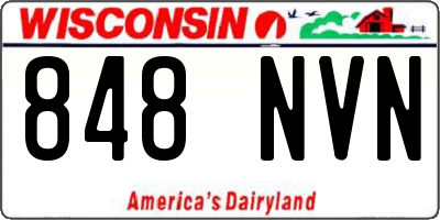 WI license plate 848NVN