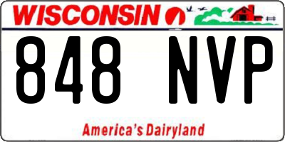 WI license plate 848NVP