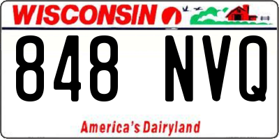 WI license plate 848NVQ