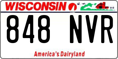 WI license plate 848NVR