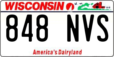 WI license plate 848NVS