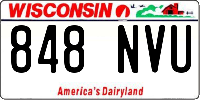 WI license plate 848NVU