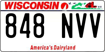 WI license plate 848NVV