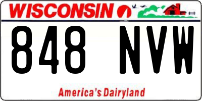 WI license plate 848NVW