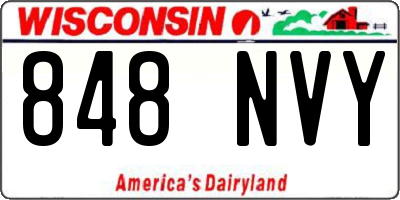 WI license plate 848NVY