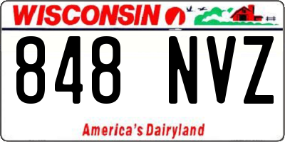 WI license plate 848NVZ