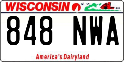 WI license plate 848NWA