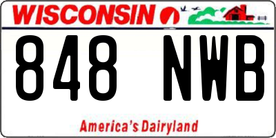 WI license plate 848NWB