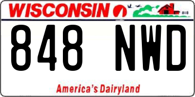 WI license plate 848NWD