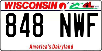 WI license plate 848NWF