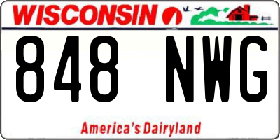 WI license plate 848NWG