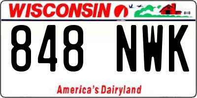 WI license plate 848NWK