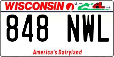 WI license plate 848NWL