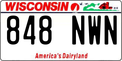 WI license plate 848NWN