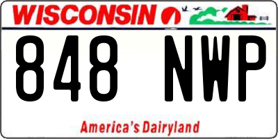 WI license plate 848NWP