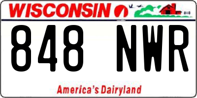 WI license plate 848NWR