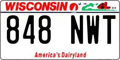 WI license plate 848NWT