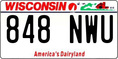 WI license plate 848NWU