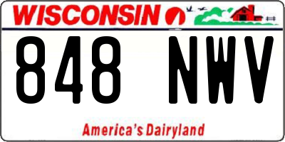 WI license plate 848NWV