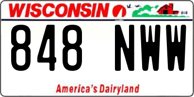 WI license plate 848NWW