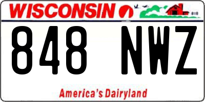 WI license plate 848NWZ