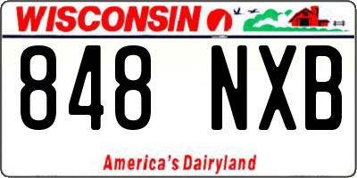 WI license plate 848NXB