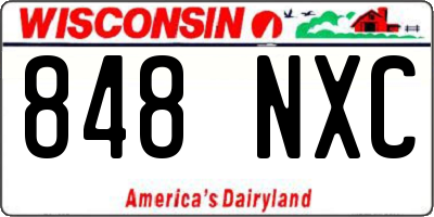 WI license plate 848NXC