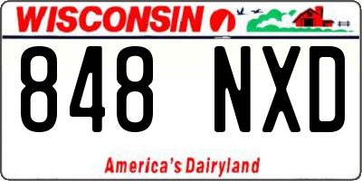 WI license plate 848NXD