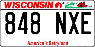 WI license plate 848NXE