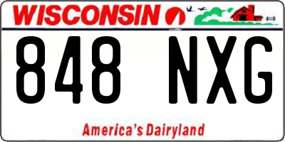 WI license plate 848NXG