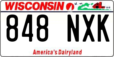 WI license plate 848NXK