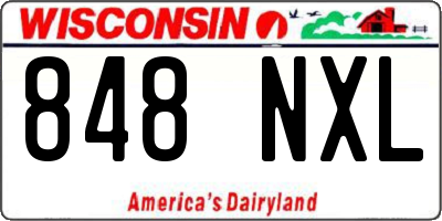 WI license plate 848NXL